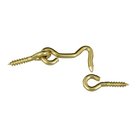 National Hardware National Hardware Gold Solid Brass 1-1/2 in. L Hook and Eye 1 pk N118-083
